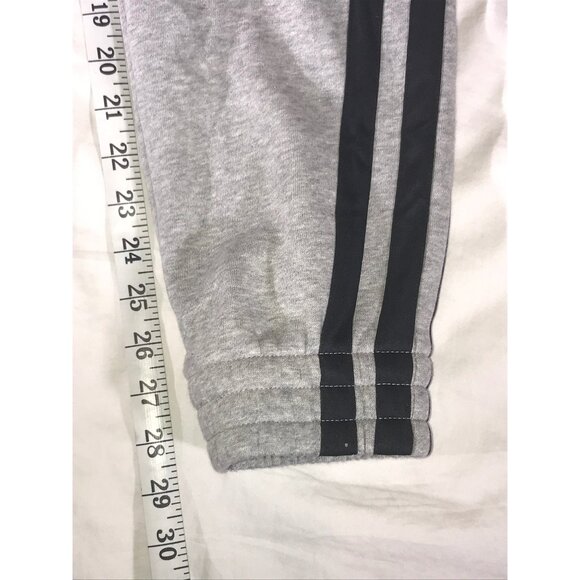 Adidas NWT Boys Heather Gray With Black Stripes 2 Pocket Athletic Jogger Pants - Picture 6 of 9